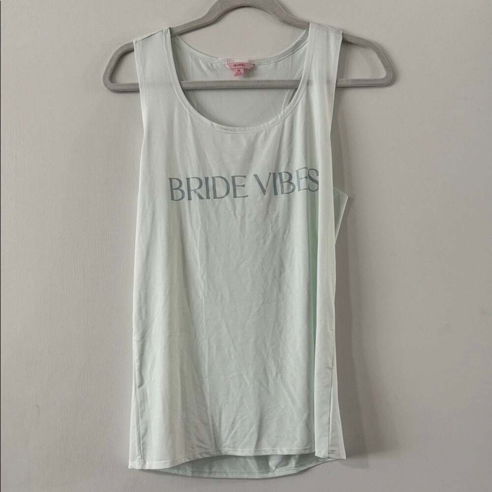 Miss to Mrs Bride Vibes Only Racerback Tank Top Size M